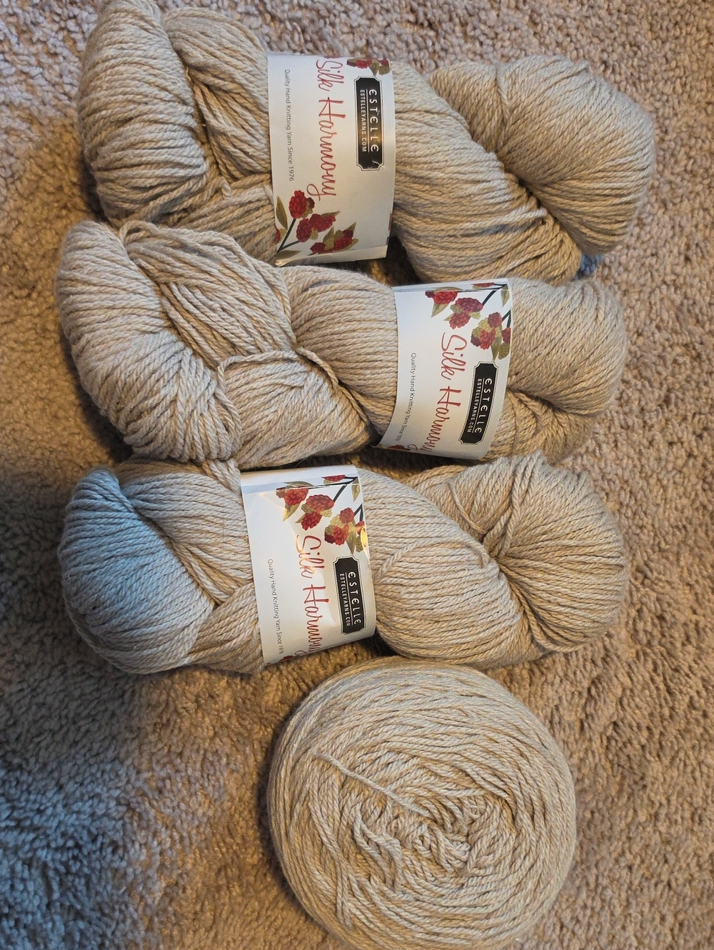 Estelle Silk Harmony Yarn - 4 Skeins (1 caked)